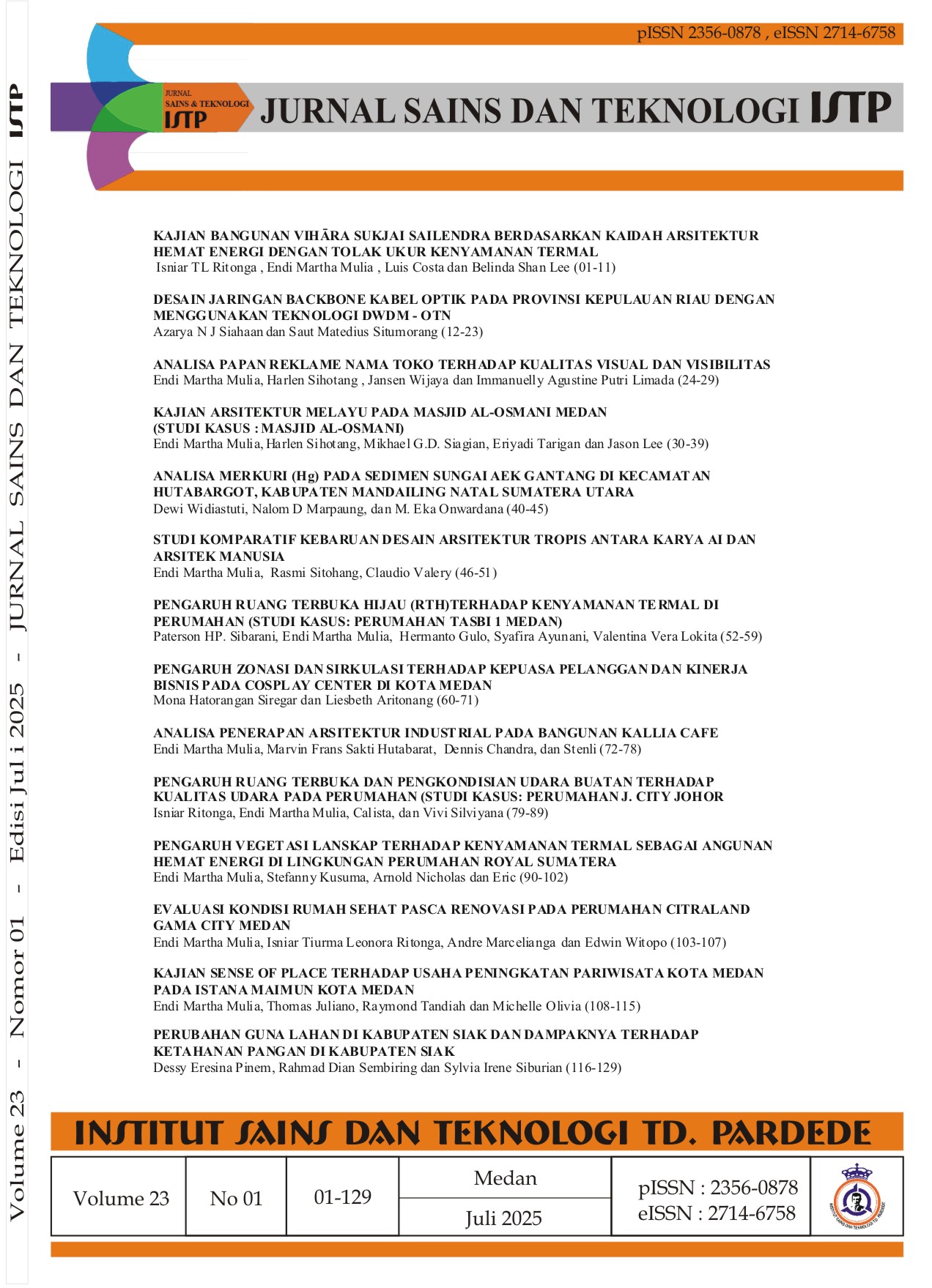 					View Vol. 23 No. 01 (2025): JULI
				